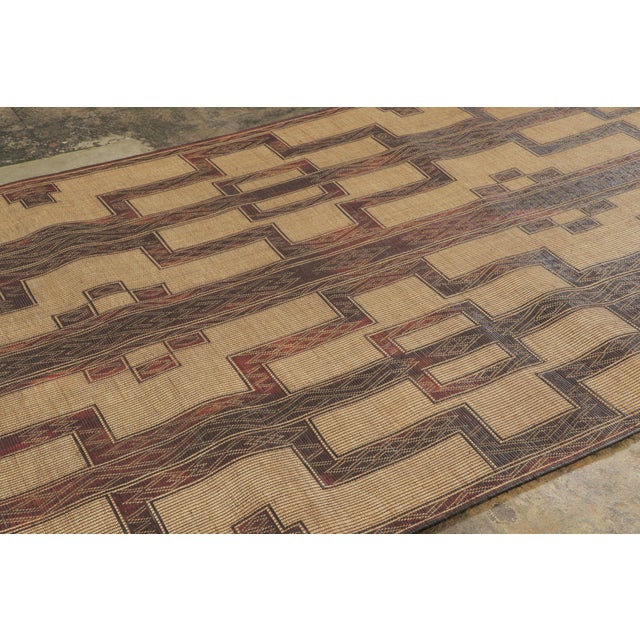 Modern Vintage Tuareg Runner With Geometric Designs in Beige & Brown - Rug & Kilim For Sale - Image 3 of 7