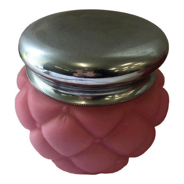 Circa 1894 Consolidated Lamp Cased Glass Biscuit Cracker Jar For Sale