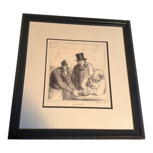 Lithograph Print by Honoré Daumier Titled Lawyers and Law 1808