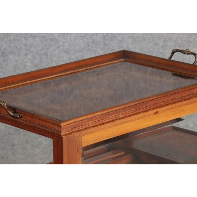 Antique Mahogany Serving Trolley with Pull-Out Tray, 1900s For Sale - Image 16 of 18