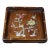 Square Wooden Tray With Mother-of-Pearl Bird and Floral Inlay For Sale