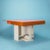 System table Unique piece, special commission, Circa 1970 White and orange lacquered wood Height 77 x Width 100 x Length...