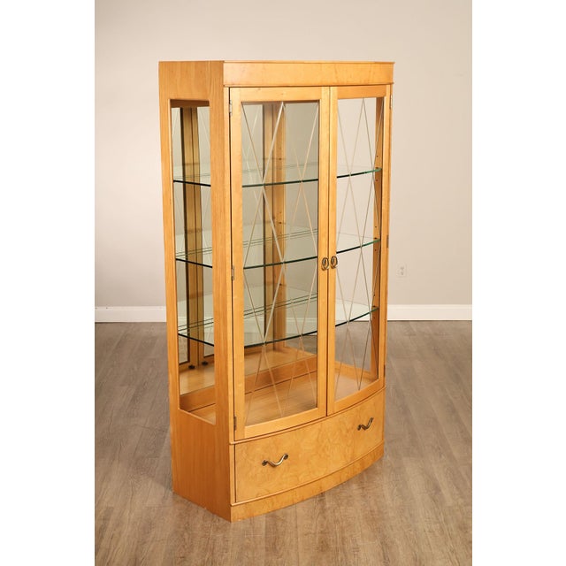 Contemporary Thomasville Bogart Collection Bow Front Curio Display Cabinet For Sale - Image 3 of 18
