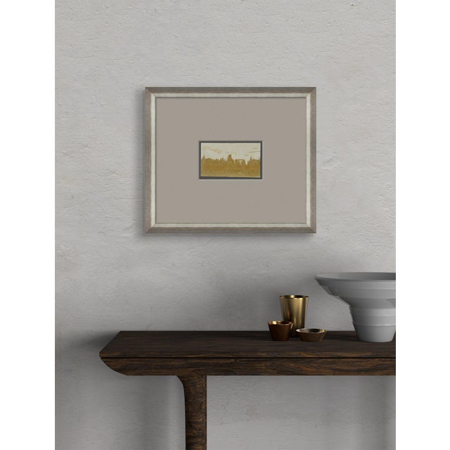 Original framed chiseled landscape marble. Custom framed by Soicher Marin. Measures 15" x 13.25" overall. About this...