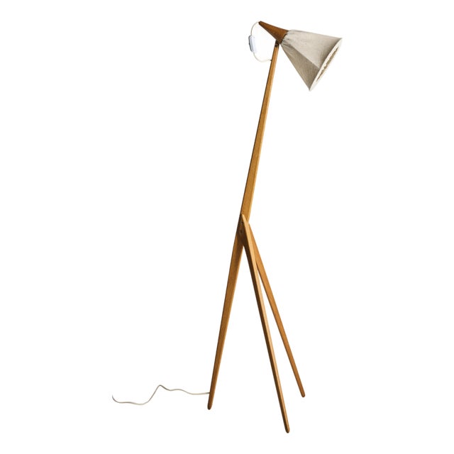 Mid-Century Giraffe Lamp in Teak by Uno & Östen Kristiansson for Luxus Vittsjö, Sweden, 1950s For Sale