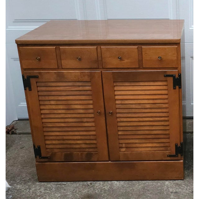 Mid-Century Ethan Allen Maple Bookcase Cabinet For Sale - Image 10 of 11