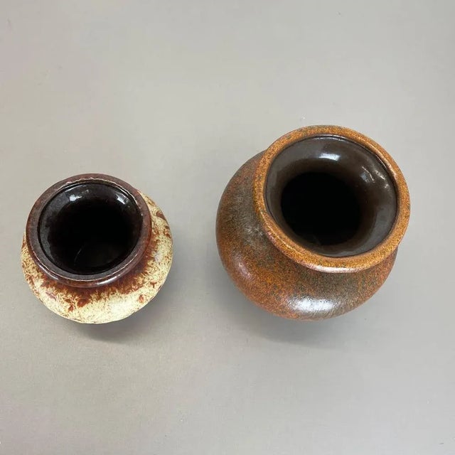 Multi-Color Pottery Fat Lava Vases from Scheurich, Germany, 1970s, Set of 2 For Sale - Image 11 of 16