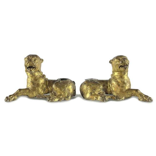 Gilded Bronze Lions, Nuremberg, 1500s, Set of 2 For Sale - Image 12 of 12