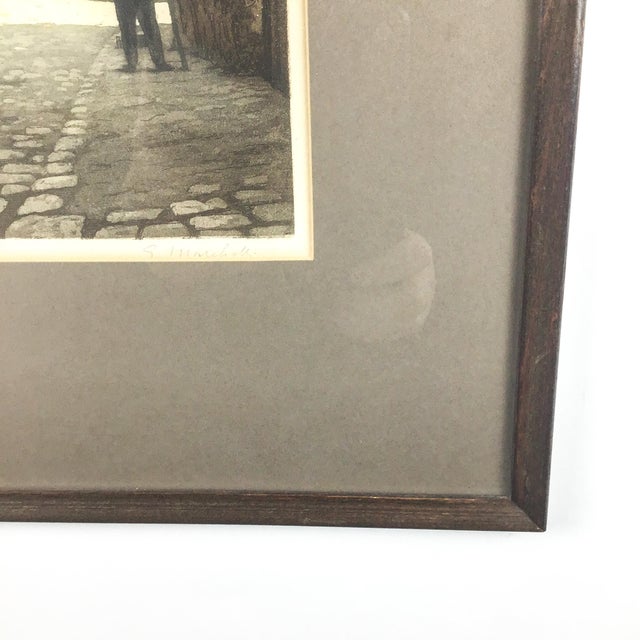 Mid Century Framed European Etched Prints or Pencil Drawings Under Glass. For Sale - Image 4 of 8