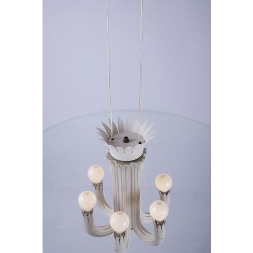 Metal Chandelier by Pietro Chiesa for Fontana Arte For Sale - Image 7 of 11