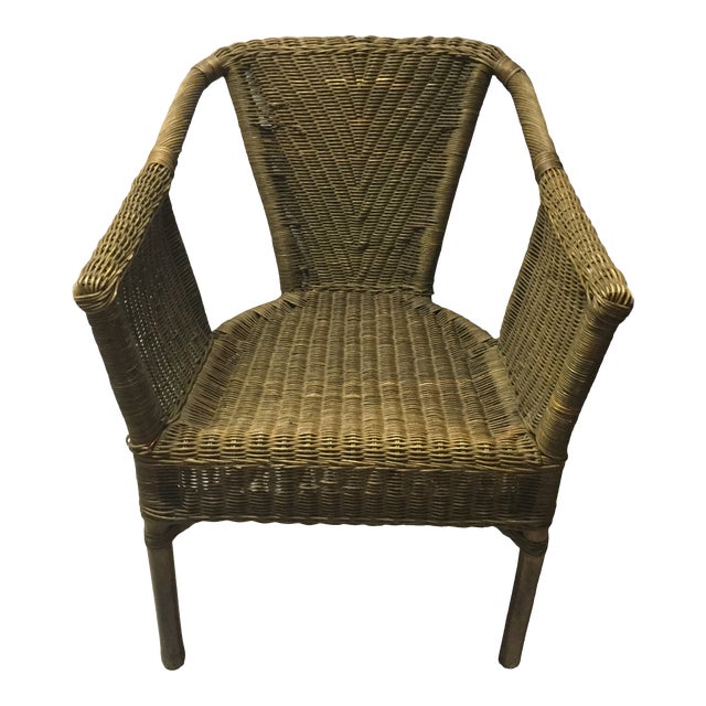 Vintage Mid Century Wicker Bamboo And Rattan Chair Chairish