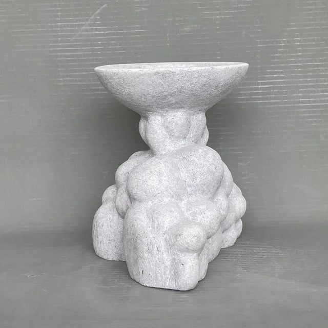 Stone Hand Carved Marble Vessel by Tom Von Kaenel For Sale - Image 7 of 10