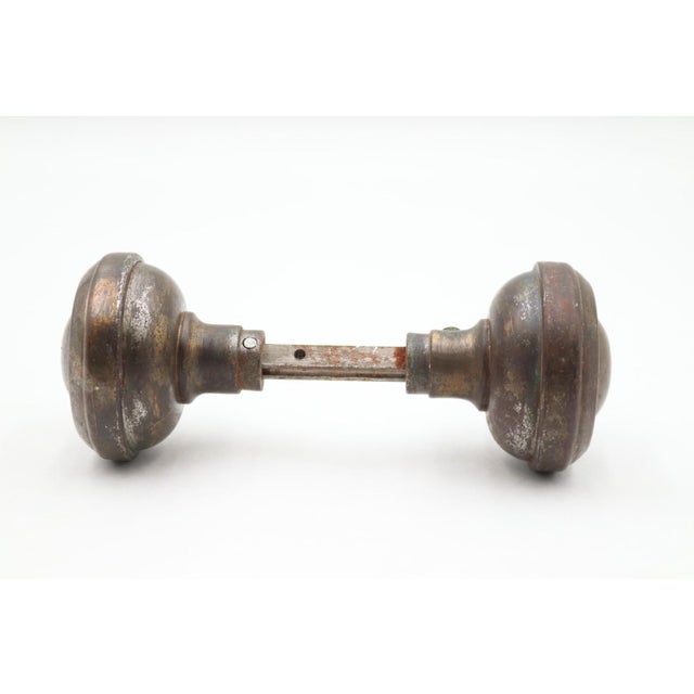 Traditional Pair of Vintage 2.125 In. Concentric Steel Passage Door Knobs For Sale - Image 3 of 5