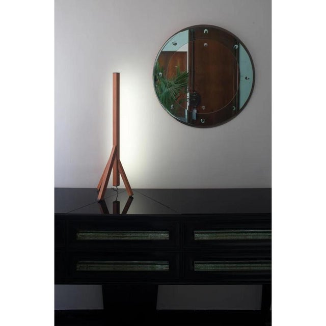 Steccolino Table Lamp in Aluminum and Vegetable Tanned Leather by Oscar Maschera For Sale - Image 10 of 10