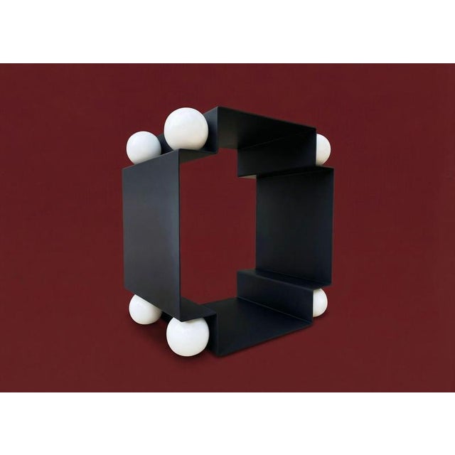 Yin Yang Side Table in Steel and Porcelain by Auste Ost For Sale - Image 11 of 17
