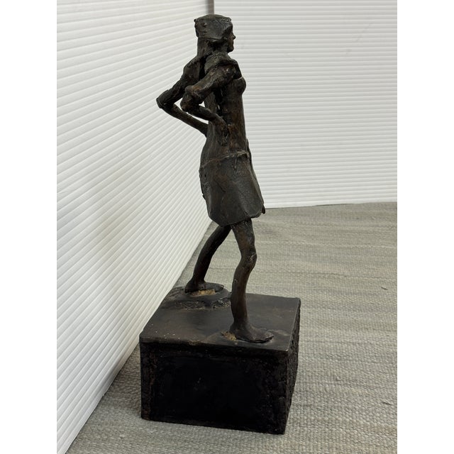Metal Bronze Female Figural Sculpture, Late 20th Century For Sale - Image 7 of 12