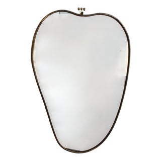 Vintage Italian Wall Mirror with Brass Frame, 1960s For Sale
