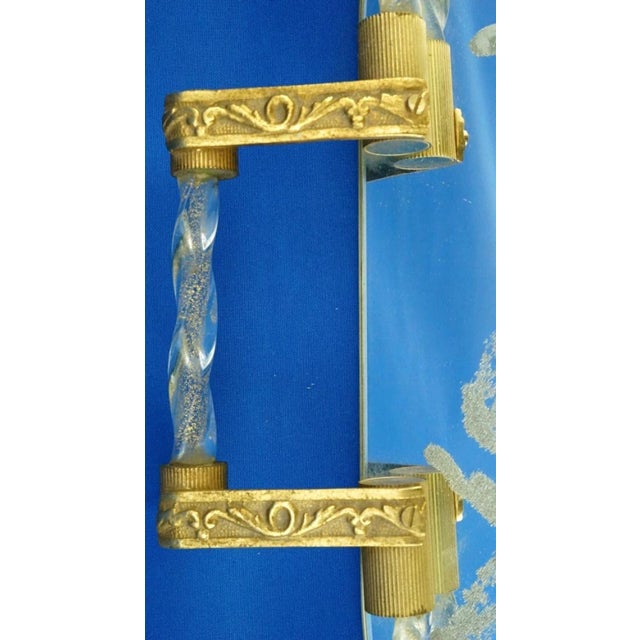 Large 20th Century Mirrored Tray in Murano Glass and Gilded Brass attributed to the Barovier & Toso Glassworks, Italy, 1940s For Sale - Image 13 of 18