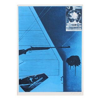 Jacques Monory, In Honor of Oklahoma’s War Heroes, 1976, Original Screenprint For Sale