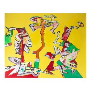 Abstract Acrylic on Paper Painting by James L. Bruch For Sale