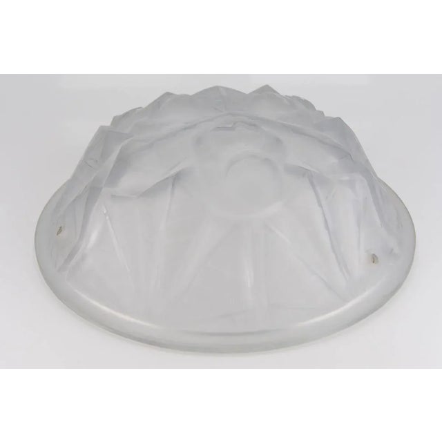 Art Deco Frosted Glass and Bronze Six-Light Chandelier from Verrerie D'Art Degué, 1920s For Sale - Image 15 of 18