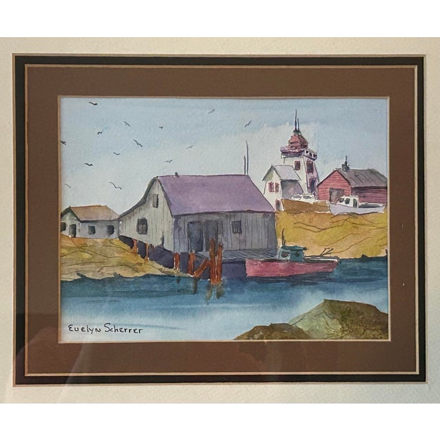 “Prince Edward Isl. 2” est. 2014 Evelyn Scherrer American, Sebastopol California Original Watercolor on Paper Hand signed...