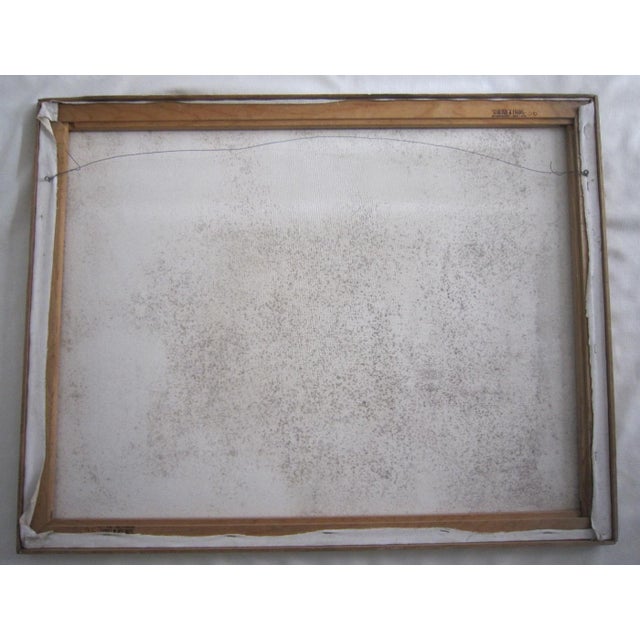 Textile Modernist Oil on Canvas Painting Signed, Loomis For Sale - Image 7 of 7