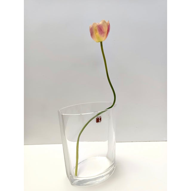 Postmodern Transparent Murano Glass Vase by Carlo Moretti, Italy, 1990s For Sale - Image 3 of 13