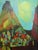 1949 Mid-Century Modern 'Sun Over the Hills' Vintage Expressive Landscape Oil Painting, Framed For Sale - Image 9 of 12