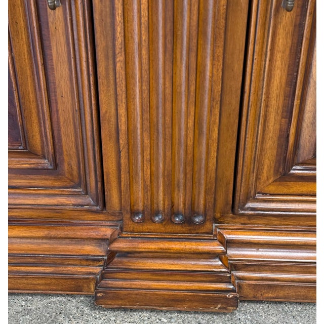 Wood Ethan Allen Marquetry Lombard Inlaid Tuscan Sideboard For Sale - Image 7 of 12