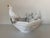 White Vintage Italian White Ceramic Dove Hanging Planter With Faux Woven Basket Design For Sale - Image 8 of 12