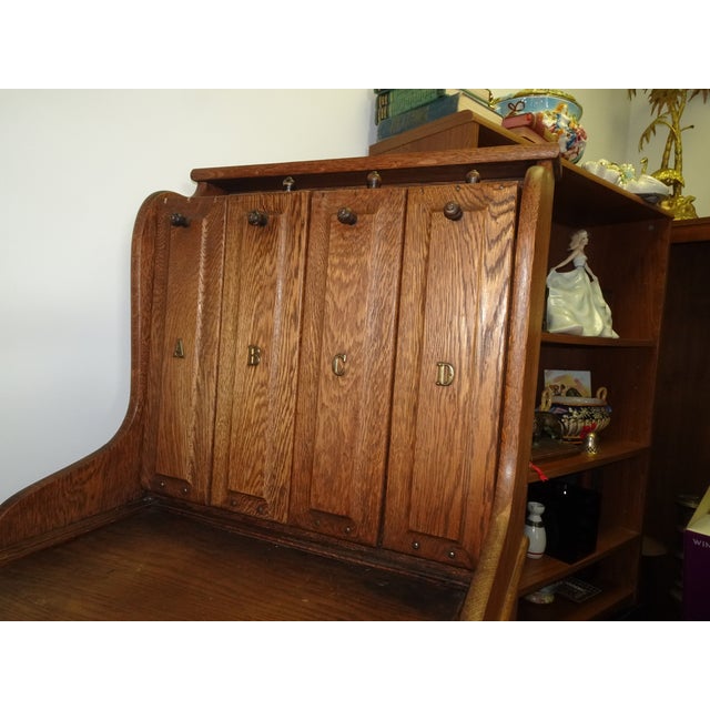 Antique McCaskey Counter Top File Cabinet Register ~W Drop Down Drawers & Tray For Sale In Los Angeles - Image 6 of 16