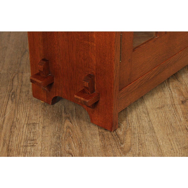 Stickley Mission Collection Oak Two Door Bookcase For Sale - Image 9 of 18