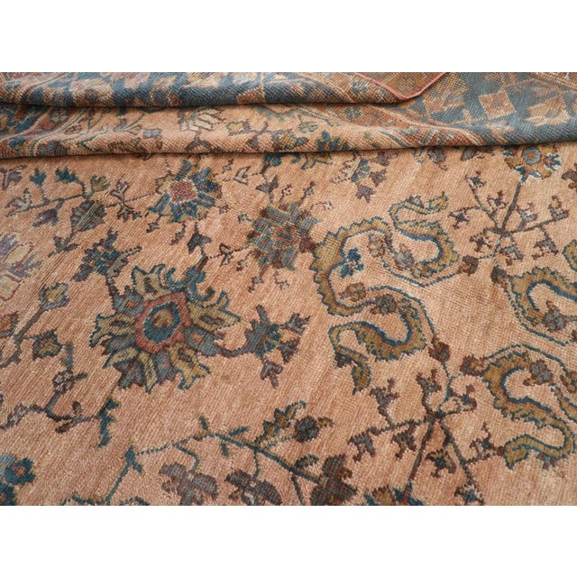 Sand Galerie Shabab Collection Mid-20th Century Turkish Oushak Room Size Carpet For Sale - Image 8 of 8