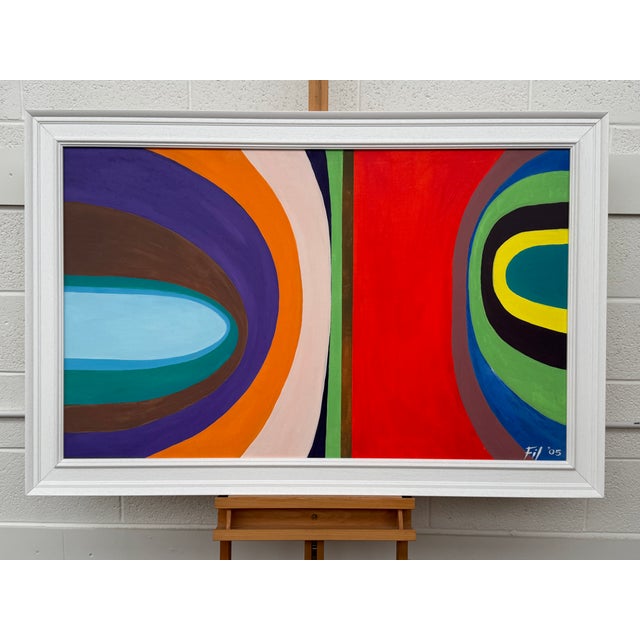 2000 - 2009 Large Contemporary Abstract Art "Cosmic Rainbow" on Canvas by British Artist, 2005 For Sale - Image 5 of 14