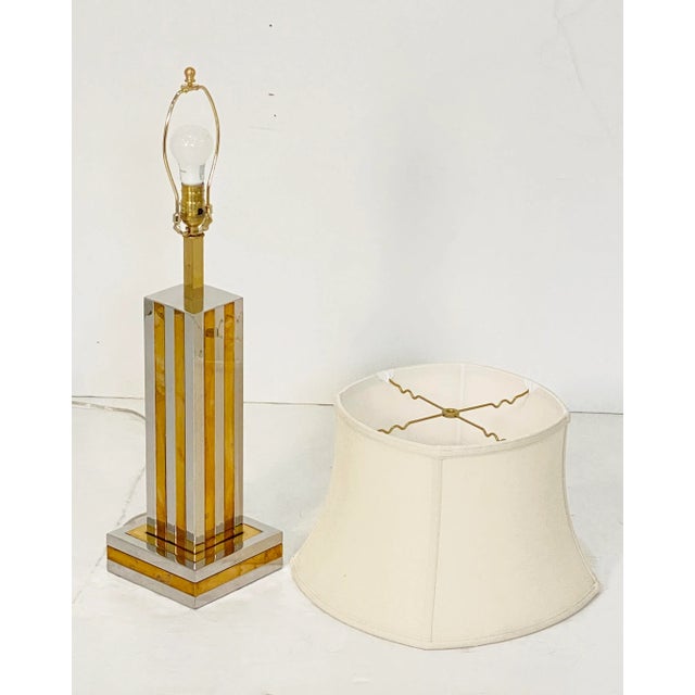 Italian Modern Table Lamp of Chrome and Brass by Romeo Rega For Sale In Austin - Image 6 of 12