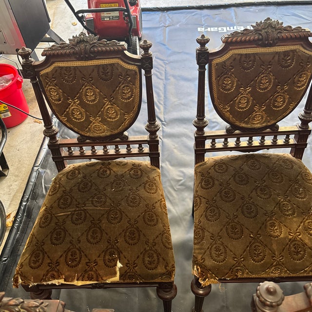 Chocolate Late 19th Century Louis XIV Style Chairs For Sale - Image 8 of 12