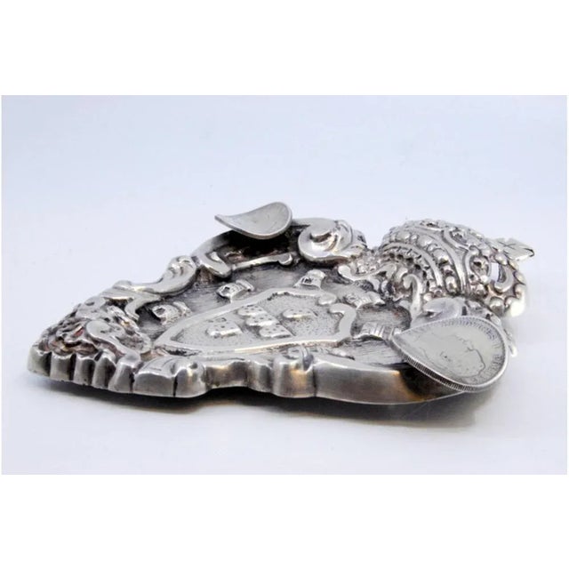 Silver Ashtray with the Coat of Arms of Portugal For Sale - Image 4 of 9