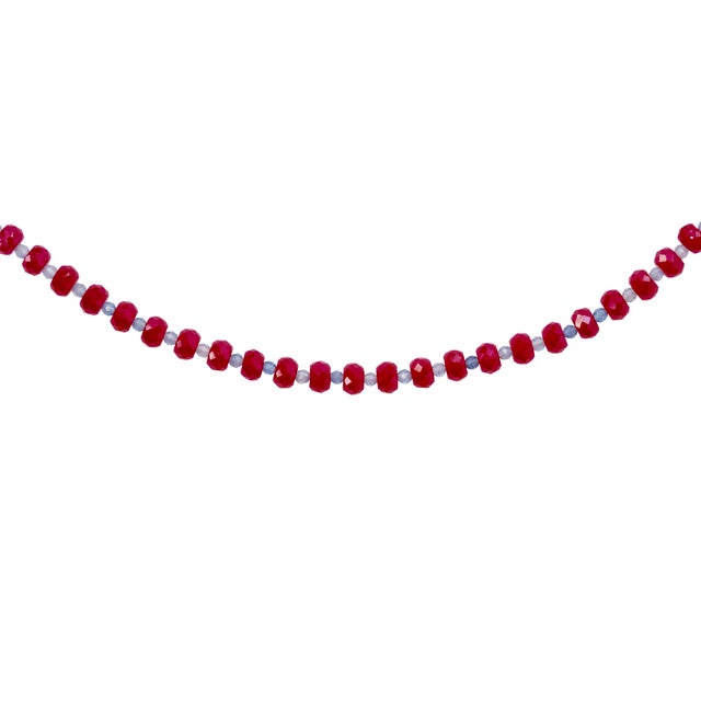 Jumbo Ruby Aquamarine Necklace 18k Gold For Sale - Image 4 of 7