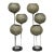 Vintage Mid Century Modern Woven Spun Fiberglass Triple Shade Table Lamp - Pair For Sale
