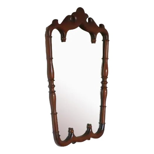 Vintage Italian Mirror in Walnut, 1950s For Sale