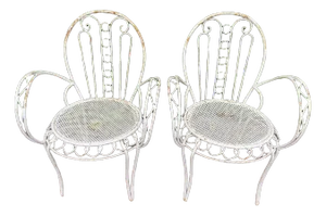 Set of Provencal Wrought Iron Armchairs, 1950s
