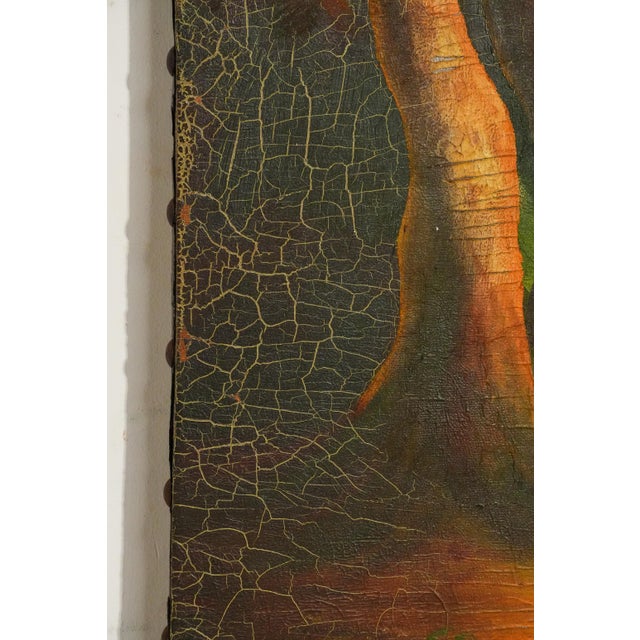 Three Panel Screen Room Divider Antique Hand Painted English Country Horse Scene For Sale - Image 12 of 18