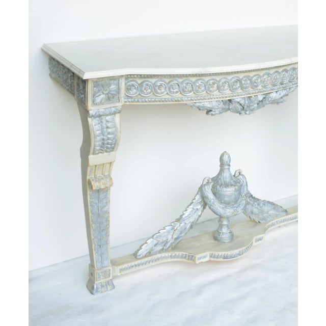 Silver 1980s Hand-Carved Victorian Style Wall Table. Entrance Table, Console Table For Sale - Image 8 of 8
