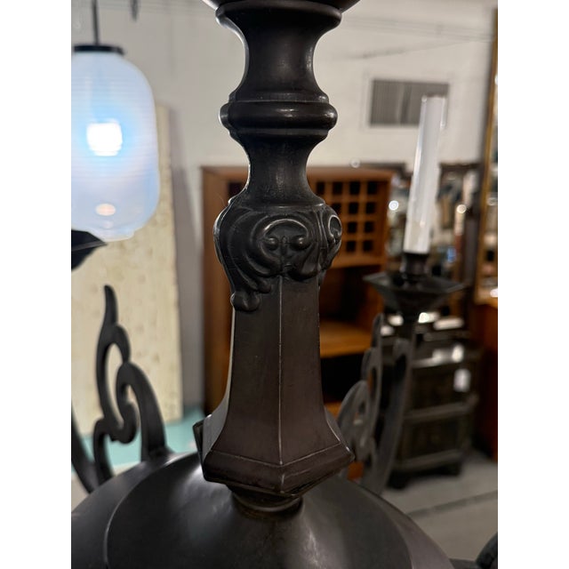 Black Vintage Mauldin Lighting Bespoke Spanish Revival Chandelier For Sale - Image 8 of 12