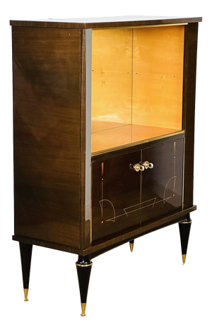 Art Deco Walnut Display Cabinet, 1950s