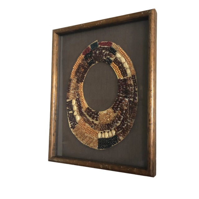 Tribal 21st Century Framed Bean Art Handcrafted Necklace For Sale - Image 3 of 9