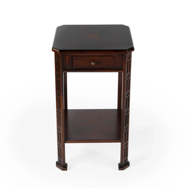 Wood Moyer Side Table with Storage, Dark Brown For Sale - Image 7 of 11
