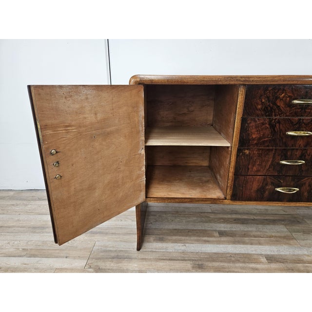 Art Deco Sideboard in Walnut and Blond Walnut, 1950 For Sale - Image 11 of 18