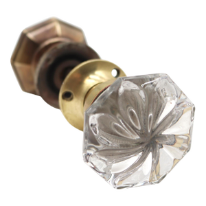 Vintage Mixed Glass & Brass Passage Door Knob Set